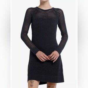 Hot Topic Social Collision Gray Knit Sweater Dress size small long sleeve goth